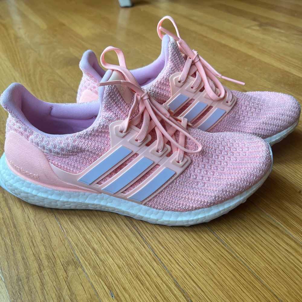 Adidas Ultraboost Pink and White Sneakers
